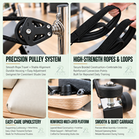 Reformer Pilates Classique Portable en Aluminium Blanc Commercial avec Cadre en Alliage