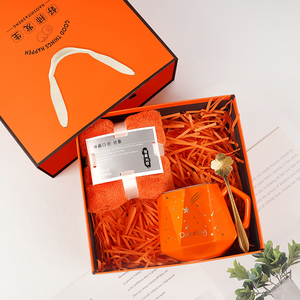 Hot Selling Novelty Customized Mug + Towel Set Corporate Office Souvenir Business Promotion Gift Set
