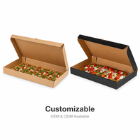 Boîte à pizza rectangulaire personnalisée en carton ondulé Kraft pour l'emballage alimentaire, la livraison à emporter pour les restaurants et les boulangeries
