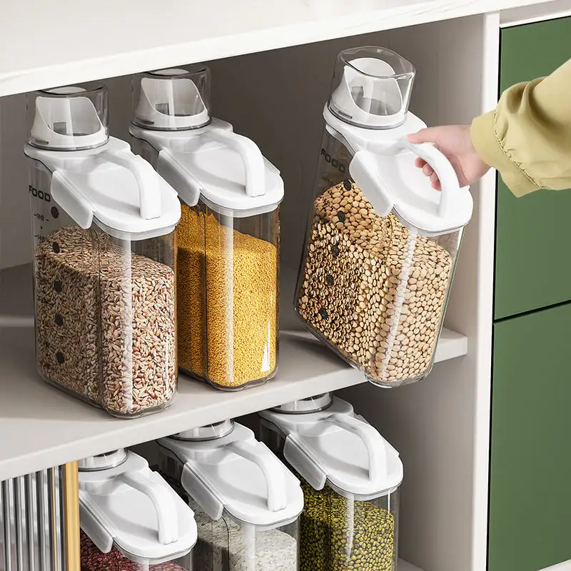 Groothandel Graan Transparante Tank Rijst Vat Eco-Vriendelijke Plastic Bulk Voedselopslag Container Graan Dispenser Voor Rijstmeel