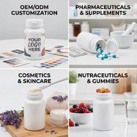 Flacon cylindrique en PET de 120 ml (100 g) personnalisé avec bouchon inviolable à déchirure imprimé en sérigraphie pour capsules de médicaments