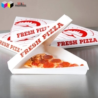 Emballage de pizza en forme de triangle en papier biodégradable, matériau alimentaire 100% jetable, logo personnalisé, tailles variées