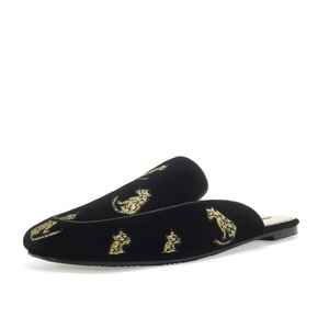 <span class=keywords><strong>Chaussures</strong></span> de pantoufles d'été à <span class=keywords><strong>la</strong></span> mode pour femme avec talon plat, motif d'art de salle de concert élégant - Product Image 1