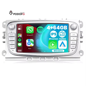 วิทยุติดรถยนต์ Podofo 7 นิ้ว 4+64GB ระบบแอนดรอยด์ รองรับ Wireless CarPlay และ Auto GPS WIFI DSP สเตอริโอ สำหรับรถยนต์ฟอร์ด โฟกัส มอนเดโอ ซี-แม็กซ์ เอส-แม็กซ์ กาแล็กซี่ 2 - Product Image 1