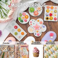 Moldes de Silicona de Grado Alimenticio, Ecológicos y Fáciles de Limpiar, Moldes Pequeños para Chocolate con Forma de Flor, Moldes para Fondant con Forma de Margarita y Rosa, Moldes para Pasteles y Cupcakes