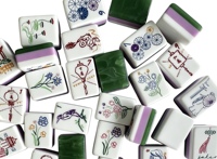 Jeu de tuiles de mahjong américain en acrylique avec logo personnalisable, 3 couches, style moderne et luxueux pour 4 joueurs, pour un divertissement personnalisé
