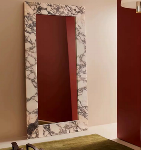 Miroir décoratif rectangulaire mural sur mesure de style Art Déco, pleine longueur, avec <span class=keywords><strong>cadre</strong></span> en pierre massif, pour rénovation intérieure - Product Image 4