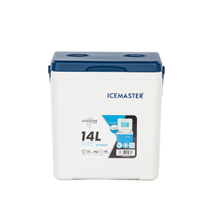 Glacière isotherme ICEMASTER 14L blanche avec couvercle bleu, rectangulaire, portable, pour le camping et le rangement en extérieur - Product Image 3