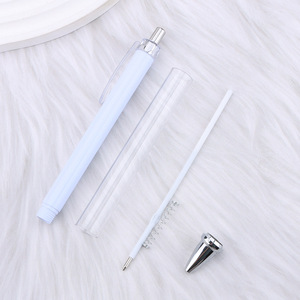 Stylo bille en plastique DIY transfrontalier avec insert en papier coloré, encre noire 1,0 mm, non effaçable, motif dessin animé blanc - Product Image 4