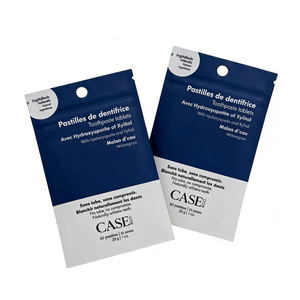 Sachets biodégradables personnalisés en papier kraft blanc, scellés sur trois côtés, petits formats pour comprimés <span class=keywords><strong>de</strong></span> dentifrice - Product Image 1