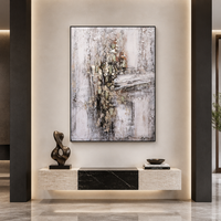 Nouvelle peinture d'art abstrait tendance, grande taille, toile et pierre naturelle, décoration minimaliste, art mural 100*140cm