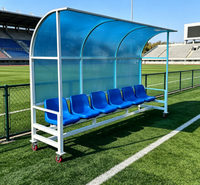 Abri mobile pour équipe de football avec toit en polycarbonate, banc portable pour les joueurs réservistes, pour utilisation sur les terrains de sport et les stades