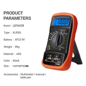 XL830L Handheld Digital Multimeter LCD Backlight Portable AC/DC Ammeter Voltmeter Ohm Voltage <b>Tester</b> Meter Multimetro - Product Image 3