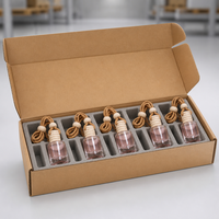 Diffuseur de parfum pour voiture en verre FTQS, bouteille d'huile essentielle suspendue, bouchon en bois, pendentif aromatique, OEM, étiquette privée, cadeau