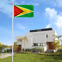 Bandera de Guyana 3x5 pies, poliéster de lujo resistente y duradero, para interior/exterior con rayas cosidas y ojales de latón