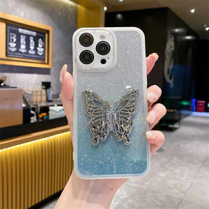 Pour OnePlus 13 13R ACE 5 Pro 10T <span class=keywords><strong>Nord</strong></span> CE 4 N30 SE – Coque de protection de luxe en TPU effet dégradé avec support papillon - Product Image 1