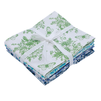 Kain Katun Motif Bunga Fat Quarter, Bundel Kain Katun 100% Persegi, Kain Bermotif Bunga