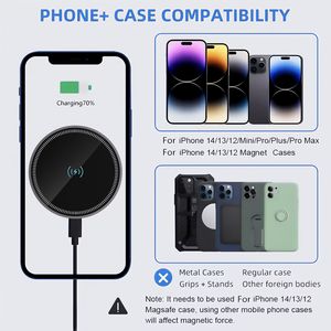 15W 3 in 1 caricatore senza fili a magnete forte per auto cruscotto porta bocchettone per iPhone <span class=keywords><strong>Samsung</strong></span> QI Smartphone universale - Product Image 2