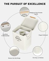 Récipient distributeur de détergent à lessive en poudre Porte-distributeur de savon à lessive en métal avec cuillère et couvercle