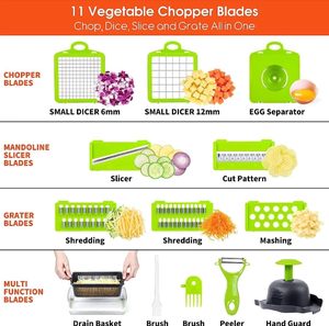 High Quality Gadget 15 in 1 Multifunctional Hand Held Onion Veggie Cutter Fruits Slicer Food Salad Manual <b>Vegetable</b> <b>Chopper</b> - Product Image 3