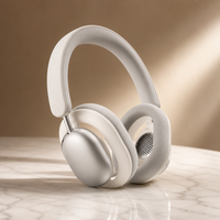 Headphone Nirkabel Over-Ear Perak, Suara Stereo HiFi, Audio Premium untuk Pecinta Musik