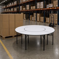Table de réception ronde modulaire pliable au design incurvé pour hôtel, exposition, restauration, événement, fête, location