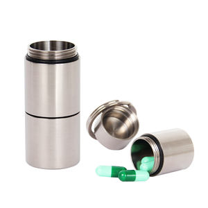 Porta <span class=keywords><strong>Pastillas</strong></span> de Titanio para Llavero, Compacto, Impermeable, con 3 Compartimentos, Estuche Pequeño para Medicamentos, para Uso Diario y Viajes - Product Image 5