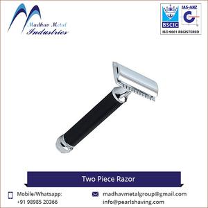 มีดโกนสองใบมีดสแตนเลส ด้ามทองเหลือง/โลหะ คุณภาพสูง ราคาถูก ขายส่ง ยอดนิยม - Product Image 3