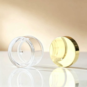 Tarro Cosmético de Plástico Transparente de 10/15/20/30/50g, con Tapa Dorada y Blanca, Envase Vacío para Crema Facial, <span class=keywords><strong>Barro</strong></span>, Logotipo Personalizado, Venta al por Mayor - Product Image 2