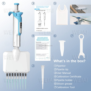 WEIAI yüksek hassasiyetli micropipet 0.5-300ul hipet tamamen otoklavlanabilir manuel 8/12/16 kanallı ayarlanabilir laboratuvar pipet - Product Image 6