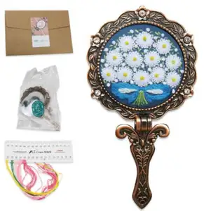 Espejo hecho a mano al por mayor, <span class=keywords><strong>punto</strong></span> de <span class=keywords><strong>cruz</strong></span> artesanal de decoración popular, <span class=keywords><strong>Kit</strong></span> de <span class=keywords><strong>bordado</strong></span> DIY - Product Image 1