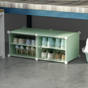 Adjustable Shoe Cabinet 1 Column 2 Layers Foldable Dustproof Under <b>Bed</b> <b>Storage</b> For Dormitories And Rental Apartments - Product Image 3