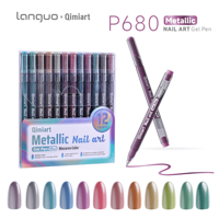 Ensemble de stylos gel pour nail art métallique pastel, couleurs macaron, stylos à dessin pour ongles chatoyants pour une manucure créative et esthétique DIY
