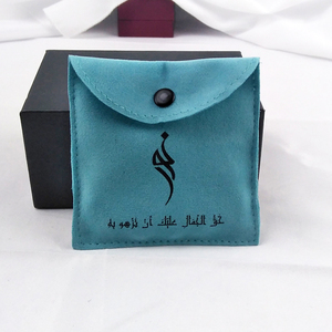 Pochette cadeau en velours imprimée avec logo personnalisé, petit sac en faux daim pour collier, bracelet, boucles d'oreilles, emballage pour bijoux - Product Image 1