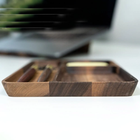 JUNJI vente en gros, bureau en bois, organisateur de stylo en bois gravé, meilleur cadeau, plateau en bois pour organiser votre bureau