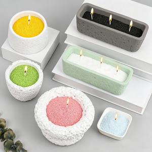 Grandes bougies en cire de soja parfumée perlée, en pot, avec mèche, pour mariage, en vrac, avec supports rouges pour vases et bougies piliers en poudre - Product Image 1