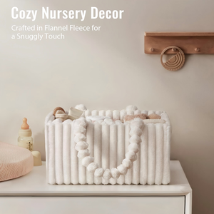 <span class=keywords><strong>Cesta</strong></span> de Almacenamiento de Franela Beige Crema para <span class=keywords><strong>Pañales</strong></span> de Bebé, <span class=keywords><strong>Cesta</strong></span> de Viaje para Artículos Esenciales de Recién Nacido - Product Image 5