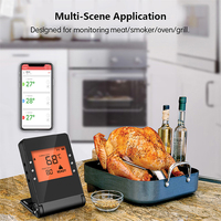 Termometer BBQ nirkabel pintar jarak jauh, dengan 4 Probe dapat disesuaikan Pro-04 termometer memasak makanan daging mendukung OEM & ODM