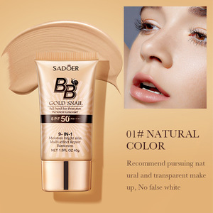 SADOER vente en gros imperméable à l'eau hydratant correcteur base de maquillage escargot doré crème solaire BB crème fond de teint liquide - Product Image 1