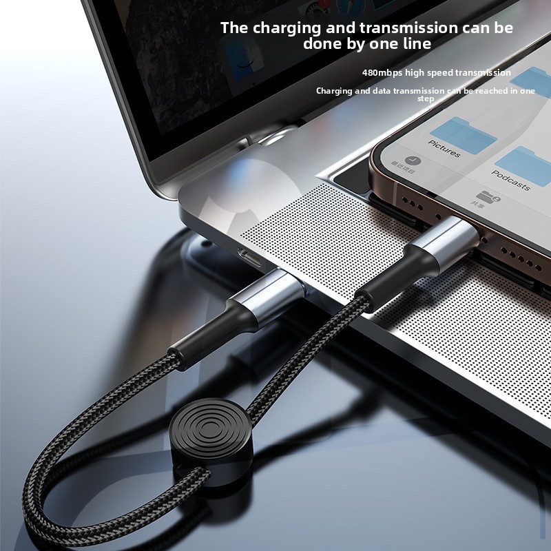 Ультра-короткий Pd-кабель 0,25 м для IPhone16, двусторонний Тип-c, быстрая зарядка, портативный внешний аккумулятор с 3 м коробкой