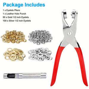 OEM ODM DIY Kit d'outils à œillets multifonctionnel durable, <span class=keywords><strong>Pince</strong></span> à œillets manuelle portable, Poinçon manuel pour rivets, Anneau en aluminium de 12 mm - Product Image 1