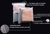 Sacs d'emballage plats en plastique EVA givré réutilisables avec fermeture éclair pour vêtements, impression sérigraphique, vente en gros d'usine à bas prix