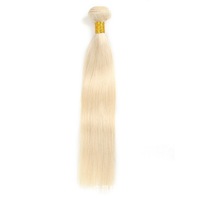 Paquetes de Cabello Rubio 613 con Cierre Frontal de Encaje HD, Cabello Remy Liso, Paquetes Rubios 613 y Frontal de Encaje Pre-Arrancado