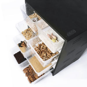 Boîte d'alimentation en Pvc pour animaux de compagnie, <span class=keywords><strong>Terrarium</strong></span> à 4 couches, réservoir d'élevage d'insectes lézards, tiroir de maison avec hygromètre, Cage de coussin chauffant - Product Image 5