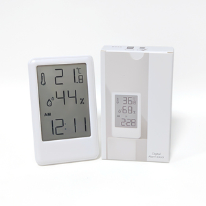 Thermomètre hygromètre numérique mural grand format pour intérieur, avec alarme, affichage de la température et de l'humidité, et horloge - Product Image 6