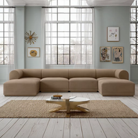 Ensemble de canapés de luxe pour salon, mobilier d'intérieur modulaire en cuir, 6 pièces, canapé en U, sectionnel, à vendre