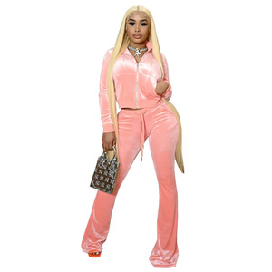 Top corto e pantalone da donna di alta qualità tuta Super elastica in velluto 10 colori <span class=keywords><strong>2</strong></span> pezzi Set Top lunghi Casual <span class=keywords><strong>taglia</strong></span> <span class=keywords><strong>XL</strong></span> - Product Image 1