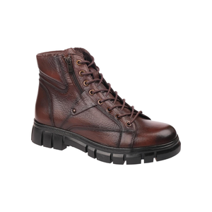 3978 Men's Lace-Up Boots Genuine Leather Warm Lining Slip Resistant Autumn Winter Walking Footwear - Product Image 1