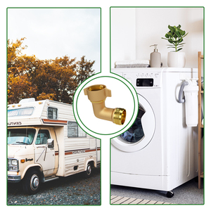 RV 90 độ khuỷu tay vòi nước adapter, Chì-Miễn phí Brass vườn Hose khuỷu tay nối, Tương thích với 3/4 "vườn Hose - Product Image 6