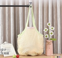 Sacs alimentaires en maille 100% coton réutilisables personnalisés Lavables Sacs pour fruits et légumes Produits Sacs à long manche Écologiques Pliables Utilisation à la plage
